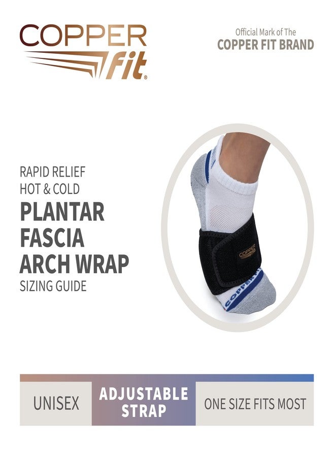 كوبر فت لفافة القدم Copper Fit Rapid Relief لعلاج التهاب اللفافة الأخمصية مع عبوة جل ساخنة أو باردة، أسود، قابلة للتعديل - Image 3